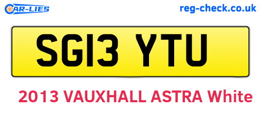 SG13YTU are the vehicle registration plates.