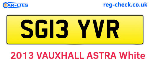 SG13YVR are the vehicle registration plates.