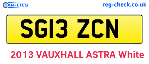 SG13ZCN are the vehicle registration plates.