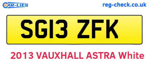 SG13ZFK are the vehicle registration plates.