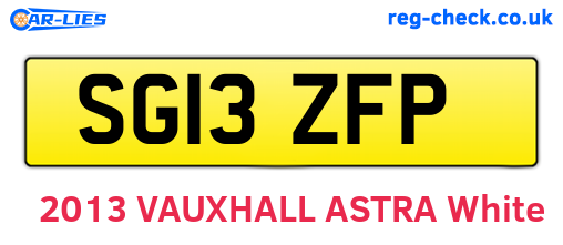 SG13ZFP are the vehicle registration plates.