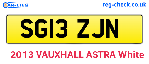 SG13ZJN are the vehicle registration plates.
