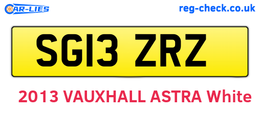 SG13ZRZ are the vehicle registration plates.