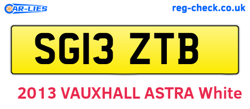 SG13ZTB are the vehicle registration plates.