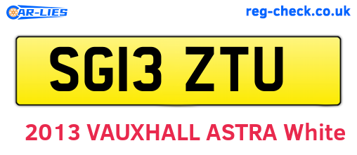 SG13ZTU are the vehicle registration plates.