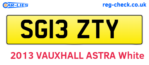 SG13ZTY are the vehicle registration plates.