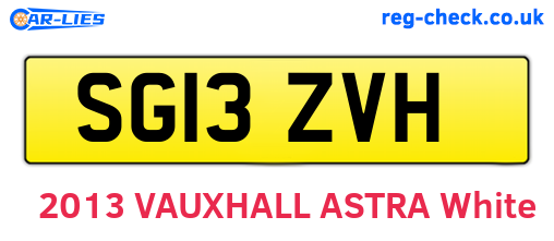 SG13ZVH are the vehicle registration plates.