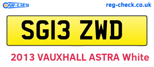 SG13ZWD are the vehicle registration plates.