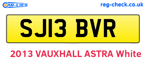 SJ13BVR are the vehicle registration plates.