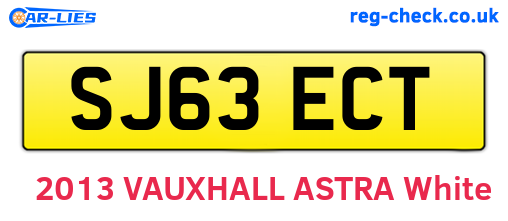 SJ63ECT are the vehicle registration plates.
