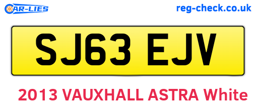 SJ63EJV are the vehicle registration plates.