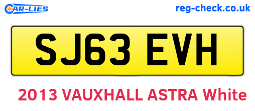 SJ63EVH are the vehicle registration plates.