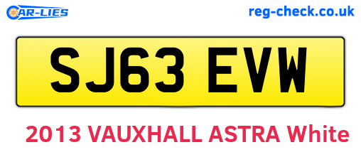SJ63EVW are the vehicle registration plates.