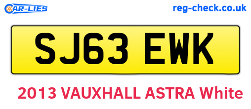 SJ63EWK are the vehicle registration plates.