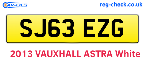 SJ63EZG are the vehicle registration plates.