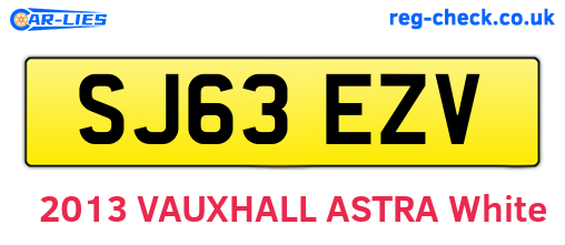 SJ63EZV are the vehicle registration plates.