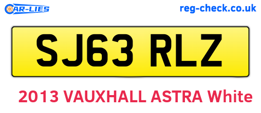 SJ63RLZ are the vehicle registration plates.