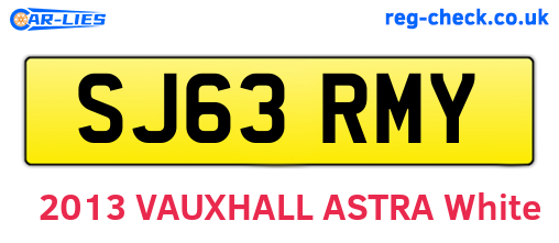 SJ63RMY are the vehicle registration plates.