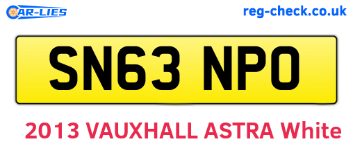 SN63NPO are the vehicle registration plates.