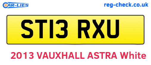 ST13RXU are the vehicle registration plates.