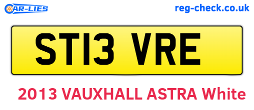 ST13VRE are the vehicle registration plates.