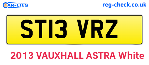 ST13VRZ are the vehicle registration plates.