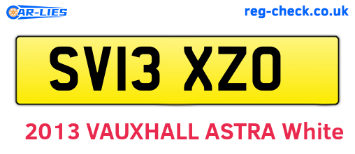 SV13XZO are the vehicle registration plates.