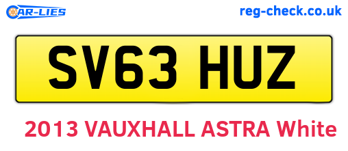 SV63HUZ are the vehicle registration plates.