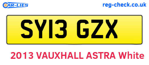 SY13GZX are the vehicle registration plates.