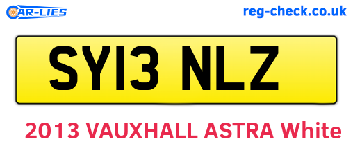 SY13NLZ are the vehicle registration plates.