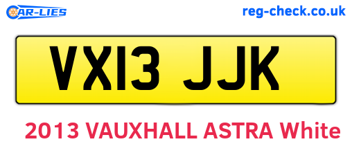 VX13JJK are the vehicle registration plates.