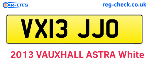 VX13JJO are the vehicle registration plates.