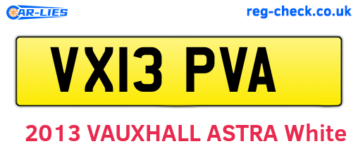 VX13PVA are the vehicle registration plates.
