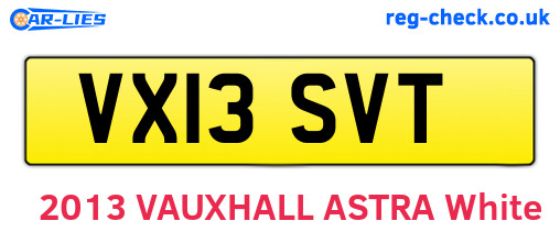 VX13SVT are the vehicle registration plates.