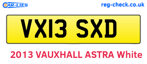 VX13SXD are the vehicle registration plates.