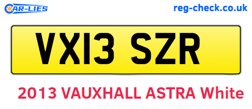 VX13SZR are the vehicle registration plates.