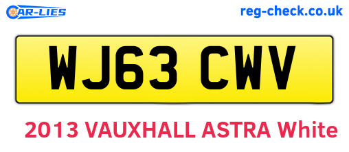 WJ63CWV are the vehicle registration plates.