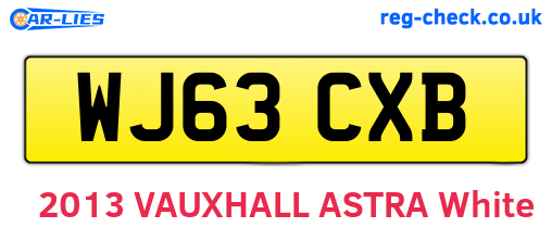 WJ63CXB are the vehicle registration plates.