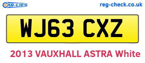 WJ63CXZ are the vehicle registration plates.