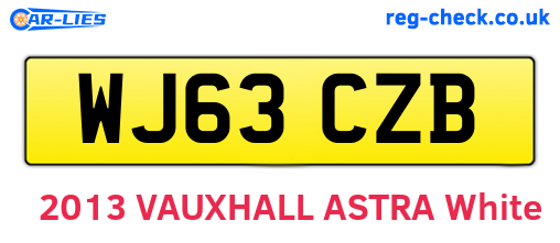 WJ63CZB are the vehicle registration plates.
