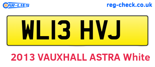WL13HVJ are the vehicle registration plates.