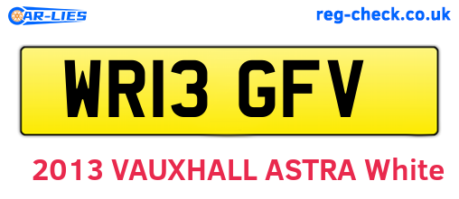 WR13GFV are the vehicle registration plates.