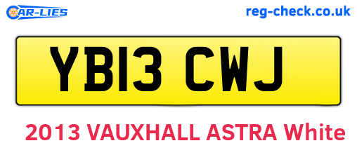 YB13CWJ are the vehicle registration plates.