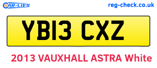 YB13CXZ are the vehicle registration plates.