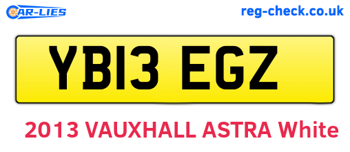 YB13EGZ are the vehicle registration plates.