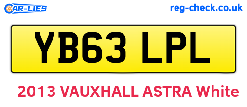 YB63LPL are the vehicle registration plates.