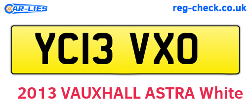 YC13VXO are the vehicle registration plates.