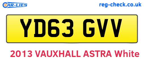 YD63GVV are the vehicle registration plates.
