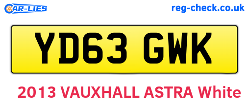 YD63GWK are the vehicle registration plates.