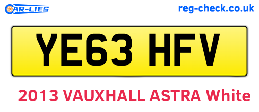 YE63HFV are the vehicle registration plates.
